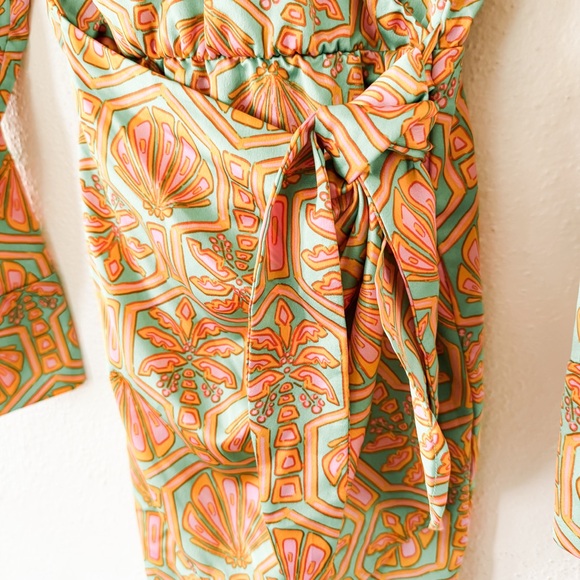 Show Me Your MuMu Womens Pink & Green Clara Silky Mini Dress - Picture 7 of 10